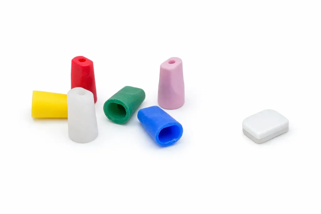 Different types of 510 drip tips for vapes in various materials