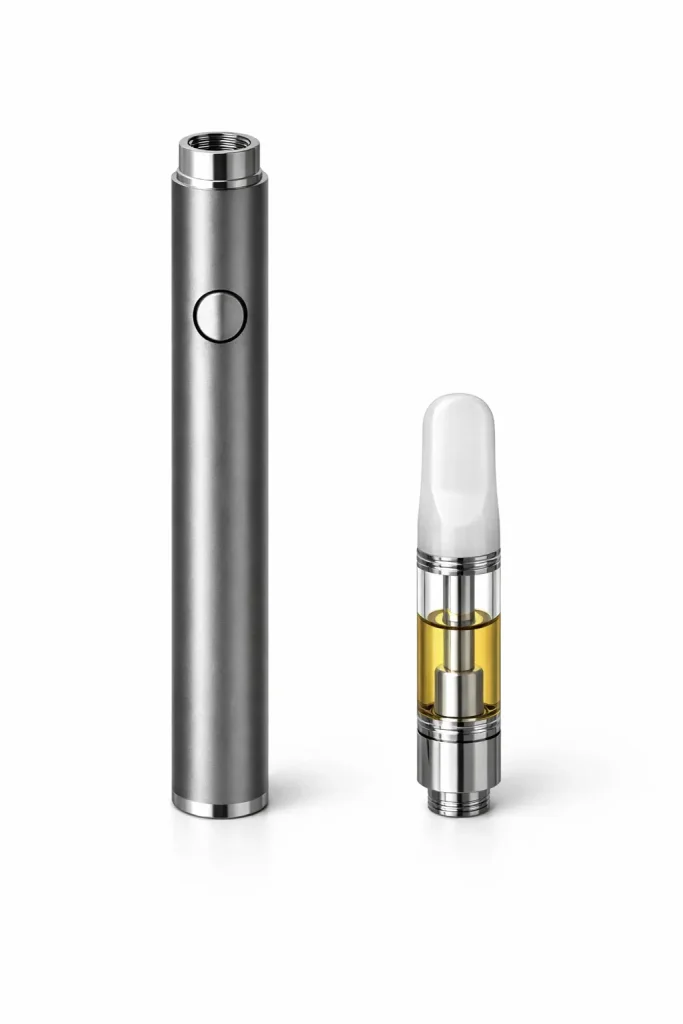 510 vape battery with compatible cartridge showing 510 thread connection