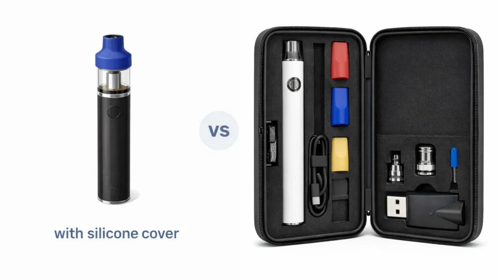 Damaged vape pen and leaked 510 cartridge without a vape case